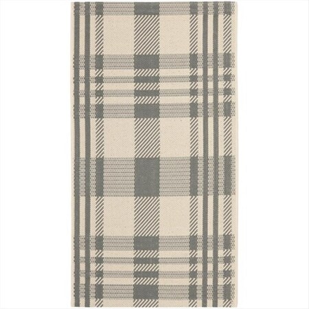 Safavieh 2 Ft. -7 In. X 5 Ft. Small Rectangle Indoor-Outdoor Courtyard- Grey And Bone- Machine Made Rug CY6201-236-3